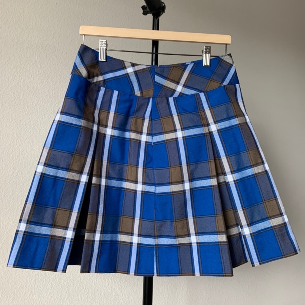 90s vintage pleated plaid skirt
